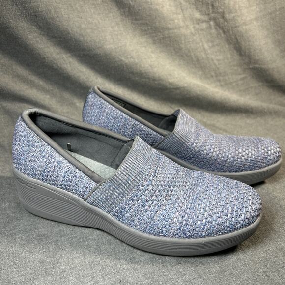Skechers Air Cooled Memory Foam Wedge Heel Lavender Textile Loafers W 9 - Picture 4 of 8